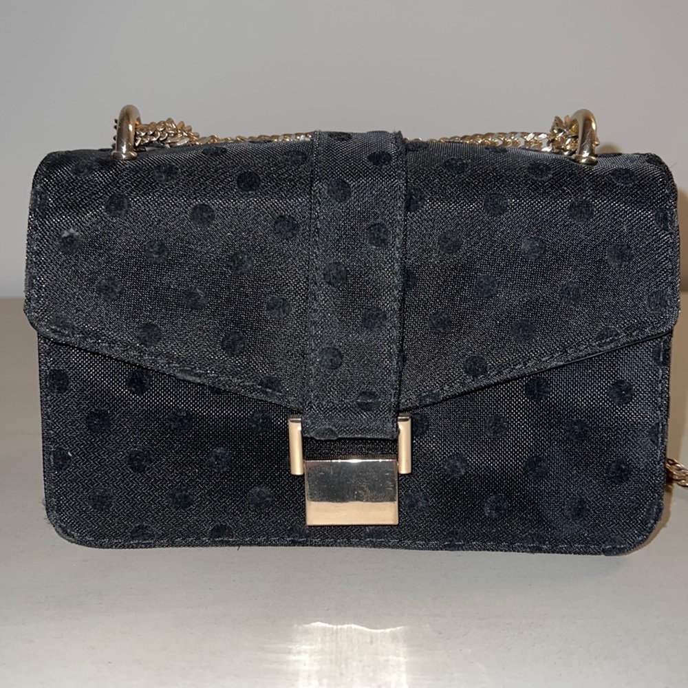 Black Zara polka dot purse
